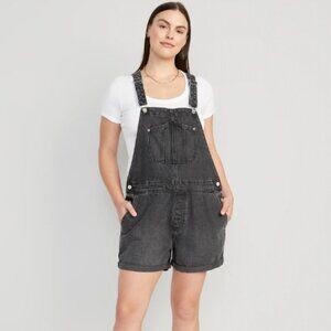 Old Navy Slouchy Straight Non-Stretch Jean Short Overalls